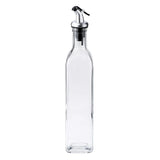 Sticla de Ulei de Masline, Vivimall, Sticla etansa pentru Lichide de Bucatarie, Sticla pentru Uleiuri, Sosuri, Otet, Capac din Inox Dozator, 30 x 6 cm, volum 500 ml, Transparent- - vivimall.ro