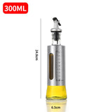 Sticla de ulei, Vivimall, Sticla de Ulei din Otel Inoxidabil, Sticla pentru Lichide de Bucatarie, Sticla pentru Lichide de Gatit, 24.8 x 6.5 cm, volum 300 ml, Gri Transparent - vivimall.ro