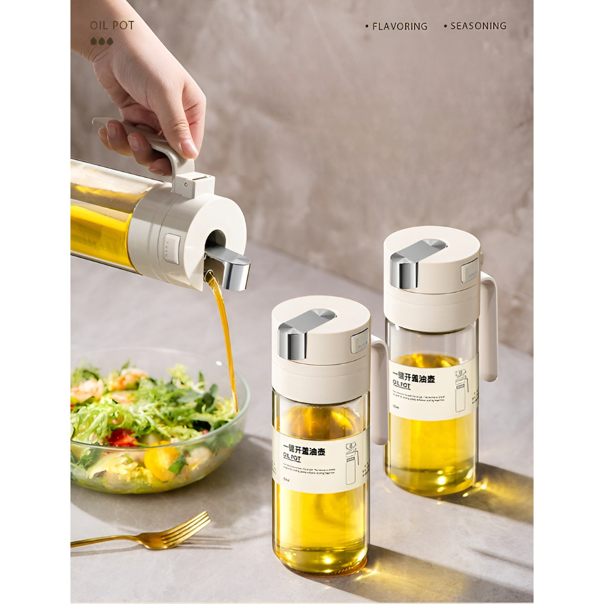 Dispenser Pentru Ulei, Deschidere Si Inchidere Automata A Rezervorul, Cu Inductie Gravitationala, 550 Ml, 12X7.6X20.5 Cm - vivimall.ro