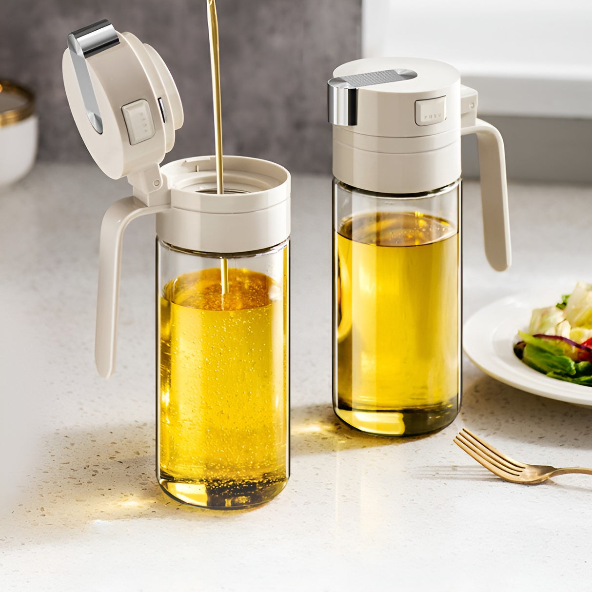 Dispenser Pentru Ulei, Deschidere Si Inchidere Automata A Rezervorul, Cu Inductie Gravitationala, 550 Ml, 12X7.6X20.5 Cm - vivimall.ro