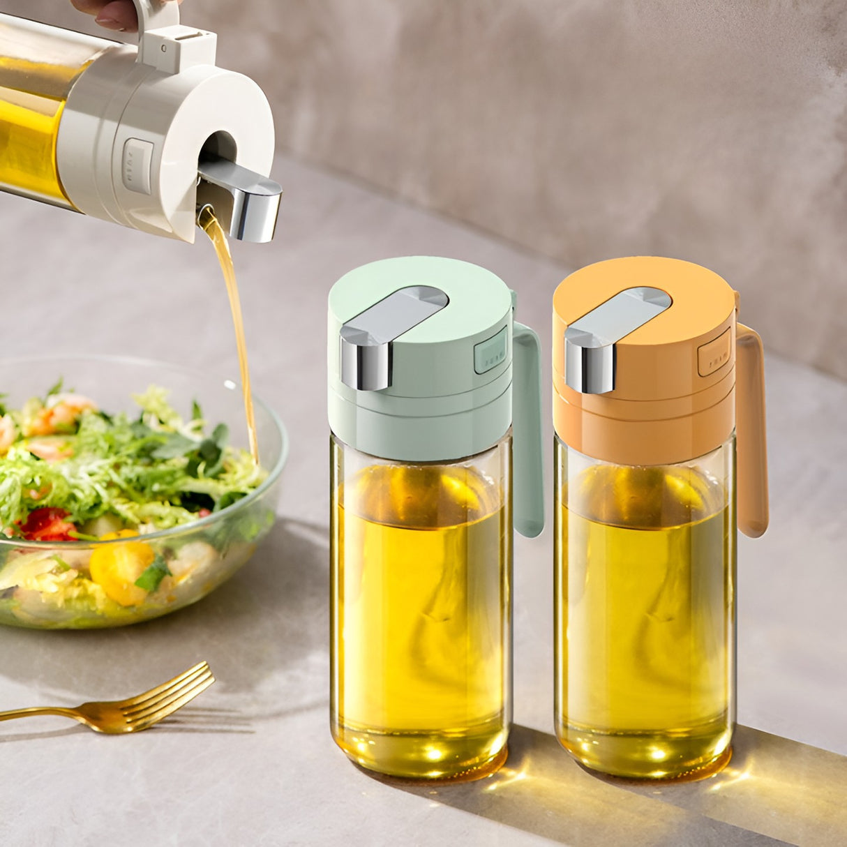 Dispenser Pentru Ulei, Deschidere Si Inchidere Automata A Rezervorul, Cu Inductie Gravitationala, 550 Ml, 12X7.6X20.5 Cm - vivimall.ro