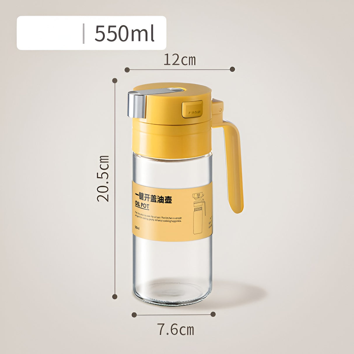 Dispenser Pentru Ulei, Deschidere Si Inchidere Automata A Rezervorul, Cu Inductie Gravitationala, 550 Ml, 12X7.6X20.5 Cm - vivimall.ro
