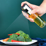 Sticla Pulverizator pentru Bucatariei, Vivimall, Spray pentru Gratar, din Sticla cu Capac din Inox, 18 x 4.2 cm, volum 100 ml, Trasnparenta cu Capac Gri - vivimall.ro