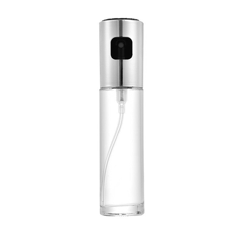 Sticla Pulverizator Pentru Bucatariei, Spray Pentru Gratar, Din Sticla Cu Capac Din Inox, Volum 100 Ml, Trasnparenta Cu Capac