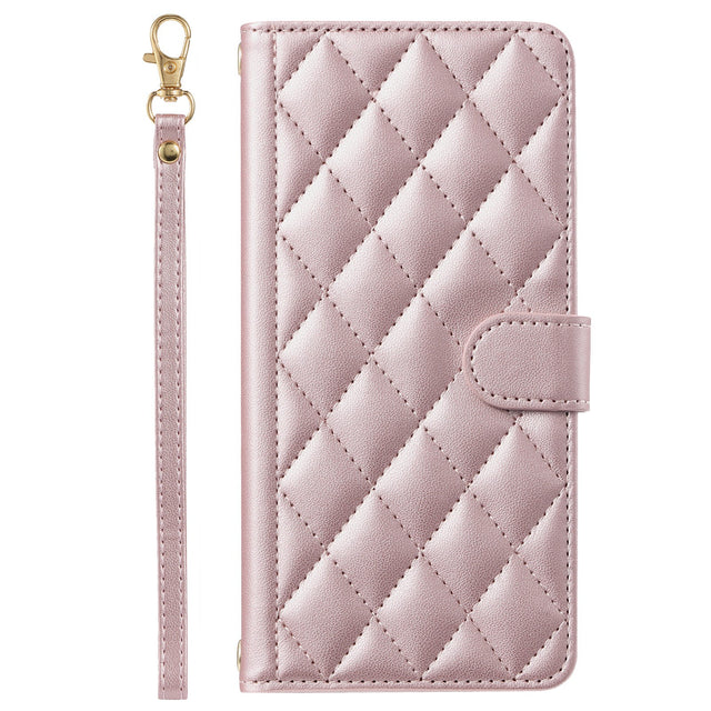 Husa de Protectie Tip Carte, Vivimall, pentru Apple iPhone 15, Model cu Suport si Capsa, Antisoc, Rezistenta la Impact, Protectie Camera, Roz - vivimall.ro