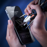 Folie Sticla Securizata, Flippy, compatibila cu Apple iPhone 15 Pro, Sticla ESD, Super HD Glass, Anti-static, Margini Negre, Transparent - vivimall.ro