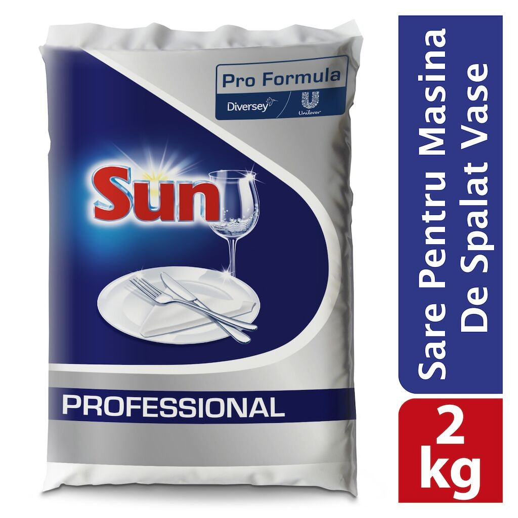 SUN Professional Dishwasher Salt, Sare pentru Masina de Spalat Vase, 2 kg - vivimall.ro