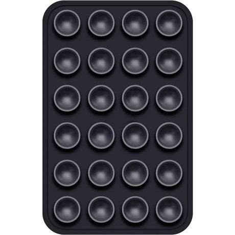 Suport Adeziv Universal, Flippy, pentru Telefon/Tableta, cu 24 Ventuze, potrivit pentru Tik-Tok/Selfie/Vizionare Video, din Silicon, 8 x 5.5 x 1 cm, Negru - vivimall.ro