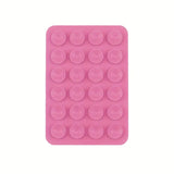 Suport Adeziv Universal, Flippy, pentru Telefon/Tableta, cu 24 Ventuze, potrivit pentru Tik-Tok/Selfie/Vizionare Video, din Silicon, 8 x 5.5 x 1 cm, Roz - vivimall.ro