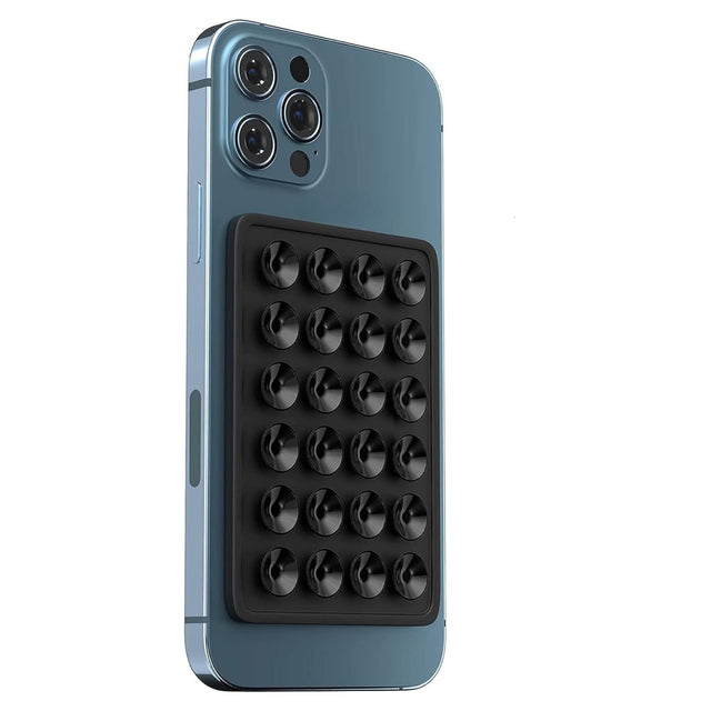 Suport Adeziv Universal, Flippy, pentru Telefon/Tableta, cu 24 Ventuze, potrivit pentru Tik-Tok/Selfie/Vizionare Video, din Silicon, 8 x 5.5 x 1 cm, Negru - vivimall.ro