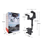 Suport auto Vivimall cu atasare la oglinda retrovizoare, model Y611, rotativ 360 de grade și retractabil, multifuncțional, compatibil cu toate telefoanele mobile, Negru - vivimall.ro