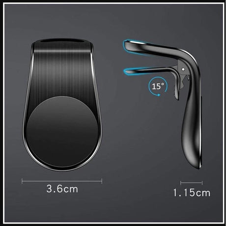Suport Auto Cu Magneti Puternici Neodim, Pentru Telefon, Tableta, Gps, Cu Prindere Pe Grila De Ventilatie - vivimall.ro