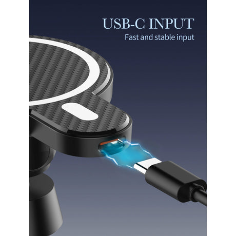 Suport auto MagSafe cu incarcare wireless 15W, Flippy, pentru seria iPhone 12, seria iPhone 13 si seria iPhone 14, Negru - vivimall.ro