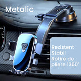 Suport Auto Multifunctional pentru Telefon, Flippy, Suport pentru Navigatie, Rotativ cu Ventuza, cu fixare Geam si Parbriz, 20 x 14 x 11 cm, Albastru oglinda - vivimall.ro