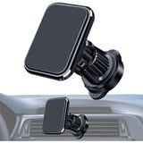 Suport Auto pentru Telefon, Vivimall, MagSafe, cu Magnet, Prindere Grila de Ventilatie, Detalii Fine, Rotativ 360 de Grade, Plastic Magnet Silicon, 5.1x3.9 cm, Negru - vivimall.ro