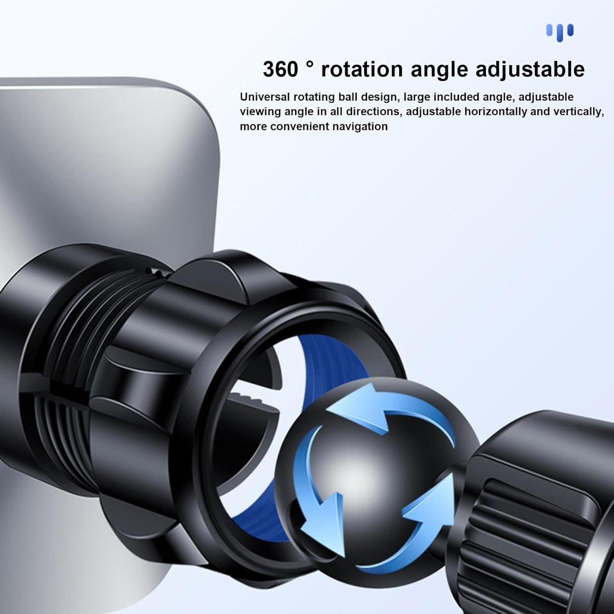 Suport Auto pentru Telefon, Vivimall, MagSafe, cu Magnet, Prindere Grila de Ventilatie, Detalii Fine, Rotativ 360 de Grade, Plastic Magnet Silicon, 5.1x3.9 cm, Negru - vivimall.ro