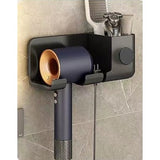 Suport De Baie, Pentru Uscator De Par, Cu Organizator Dublu, Din Plastic, Aplicare Cu Suport Adeziv, 23 X 8.8 X 9.5 Cm - vivimall.ro