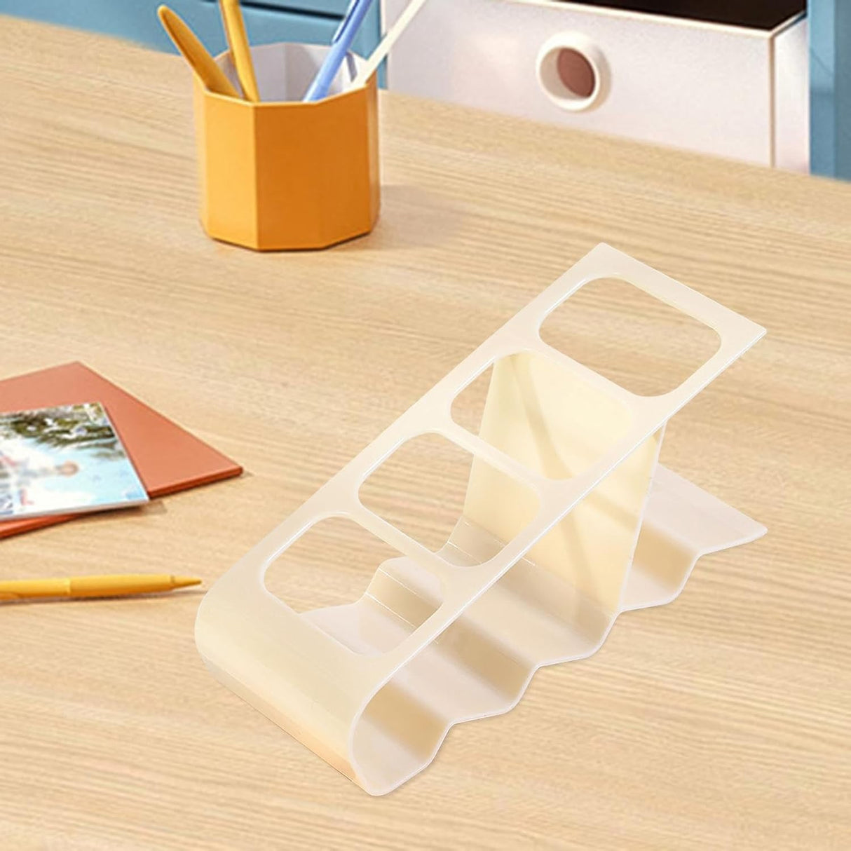 Suport de Birou, Vivimall, din Plastic, pentru Telecomenzi, Telefoane, 18 x 7 x 9 cm, Alb - vivimall.ro