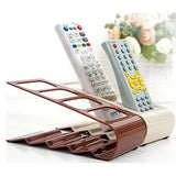 Suport de Birou, Vivimall, din Plastic, pentru Telecomenzi, Telefoane, 18 x 7 x 9 cm, Maro - vivimall.ro