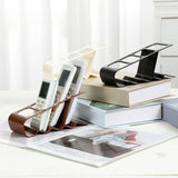 Suport de Birou, Vivimall, din Plastic, pentru Telecomenzi, Telefoane, 18 x 7 x 9 cm, Maro - vivimall.ro