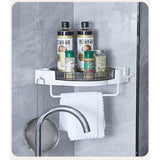 Suport Depozitare, Vivimall, din Plastic, Rotativ 360 grade, Montare fara Perforatii, pentru Baie/Bucatarie, Alb - vivimall.ro