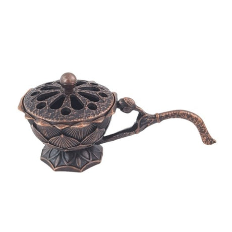 Suport de Tamaiat, Vivimall, din Aliaj de Zinc, Model Lotus, Ignifug, 9.7 x 4.8 x 4.7 cm, Cupru - vivimall.ro