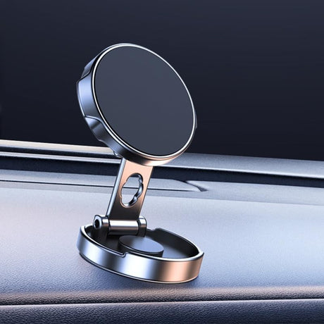 Suport de Telefon, Vivimall, cu Adeziv, din ABS si Magnet, Pliabil, Diametru 4.4 cm, Universal, Argintiu - vivimall.ro