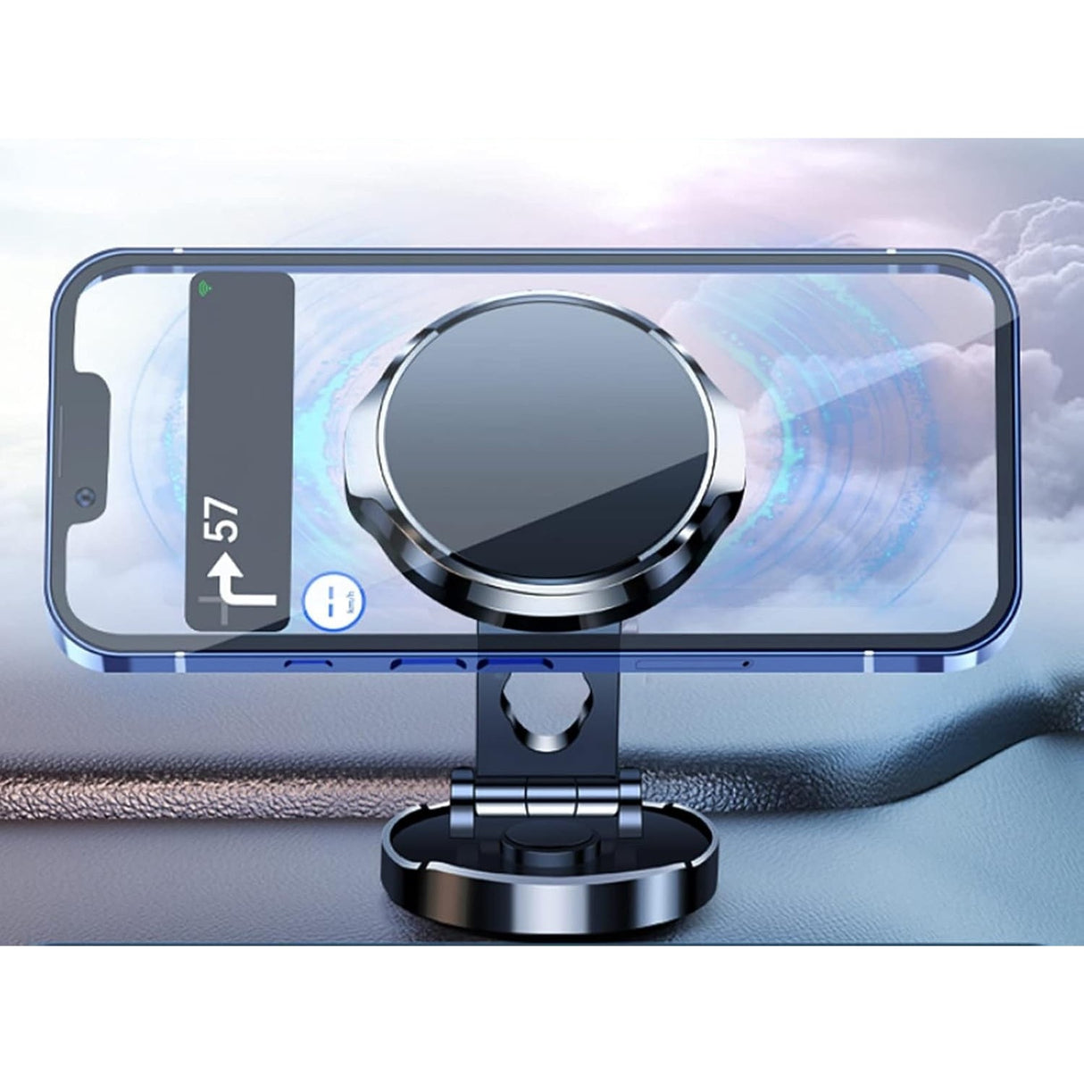 Suport De Telefon, Cu Adeziv, Din Abs Si Magnet, Pliabil, Diametru 4.4 Cm, Universal - vivimall.ro