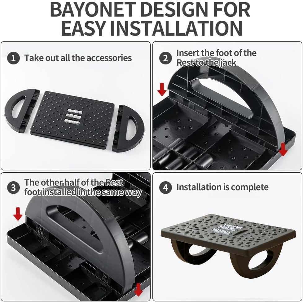 Suport Ergonimic Pentru Picioare, Plastic, Cu Role De Masaj Pentru Talpi, Pentru Birou, Usor De Transportat, Detasabil, 33.5X24X12 Cm - vivimall.ro