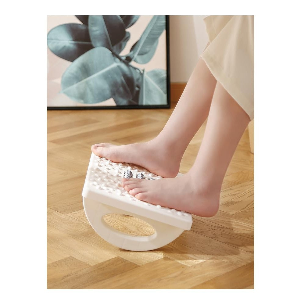 Suport Ergonimic Pentru Picioare, Plastic, Cu Role De Masaj Pentru Talpi, Pentru Birou, Usor De Transportat, Detasabil, 33.5X24X12 Cm - vivimall.ro
