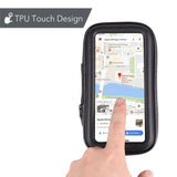 Suport husa telefon mobil Flippy pentru bicicleta si motocicleta, rezistent apa si socuri, touchscreen, 360 rotativ, negru, marime L ≤ 5.5 inch - vivimall.ro