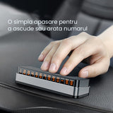 Suport Numar de Telefon pentru Parcare Auto, Vivimall, Suport pentru Numarul de telefon, Pop-Up pentru Ascundere, Banda Adeziva Inclusa, 150 x 52 x 60 mm, Cifre Rosii, Space Gray - vivimall.ro