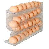 Suport Organizator pentru Oua, Vivimall, pentru Frigiderul, Patru straturi,  32x20x7 cm, Transparent - vivimall.ro