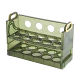 Suport - Organizator pentru Oua in Frigider, Vivimall, pentru 20 de oua in 2 Straturi, din Plastic 25.5 x 10 x 17 cm, Verde Transparent - vivimall.ro