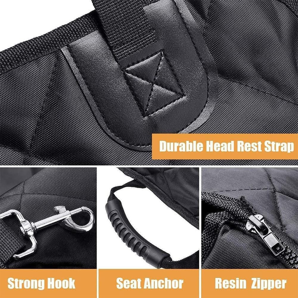 Suport pentru Animalele de Companie, Vivimall, pentru Masina, cu Prindere de Scaun si Centura de Siguranta, 45x43x60cm, Gri - vivimall.ro