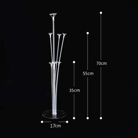 Suport pentru Baloane, Vivimall, cu Trei Straturi, pentru 7 Baloane, 70 cm, Transparent - vivimall.ro