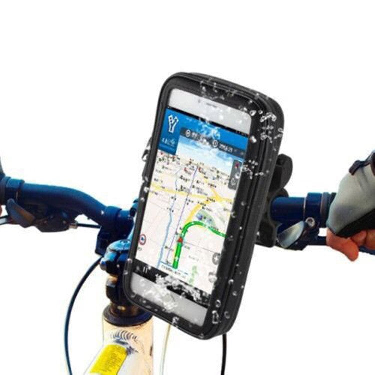 Suport husa telefon mobil Flippy pentru bicicleta si motocicleta, rezistent apa si socuri, touchscreen, 360 rotativ, negru, marime L ≤ 5.5 inch - vivimall.ro
