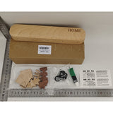 Suport pentru Chei, Vivimall, din Lemn, Aplicare fara Perforare, Adeziv Inclus, 5 Carlige Negre, Model Casuta, Greutate Suportata 5 kg, 13.5 x 23 cm, Maro - vivimall.ro