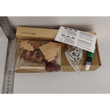 Suport pentru Chei, Vivimall, din Lemn, Aplicare fara Perforare, Adeziv Inclus, 6 Carlige Albe, Model Casuta, Greutate Suportata 5 kg, 14.5 x 2 x 22.5 cm, Maro - vivimall.ro