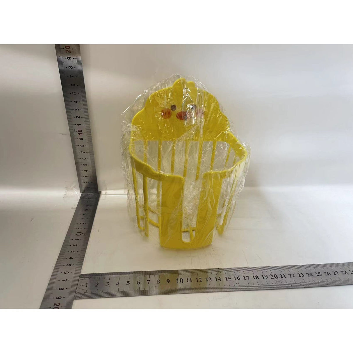 Suport pentru Hartie Igienica, Vivimall, din Plastic PP, Montare pe Perete cu Adeziv, Model Ratusca, 17.5x13.5x12 cm, Galben - vivimall.ro