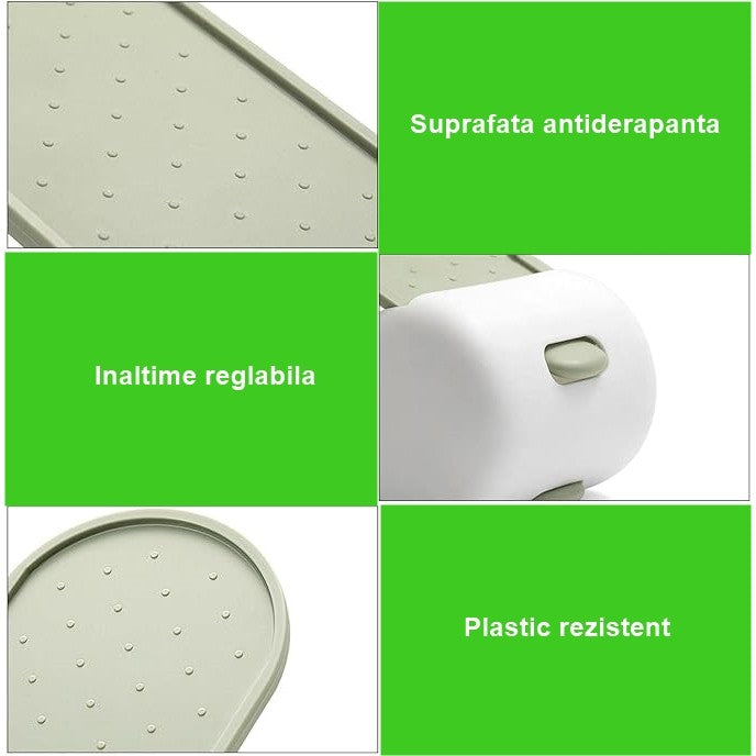 Suport pentru Pantofi, , cu Două Straturi, Organizator, Antiderapant și Durabil, Inălțime Reglabilă, 25.5x11x7.5 cm, Verde, 150 g - vivimall.ro