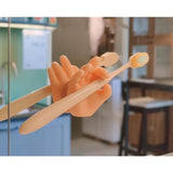 Suport de Baie, Vivimall, Multifunctional, pentru Periute/Cabluri, din PVC, cu Ventuza, Model Mana, 7 x 6.5 cm, Crem - vivimall.ro