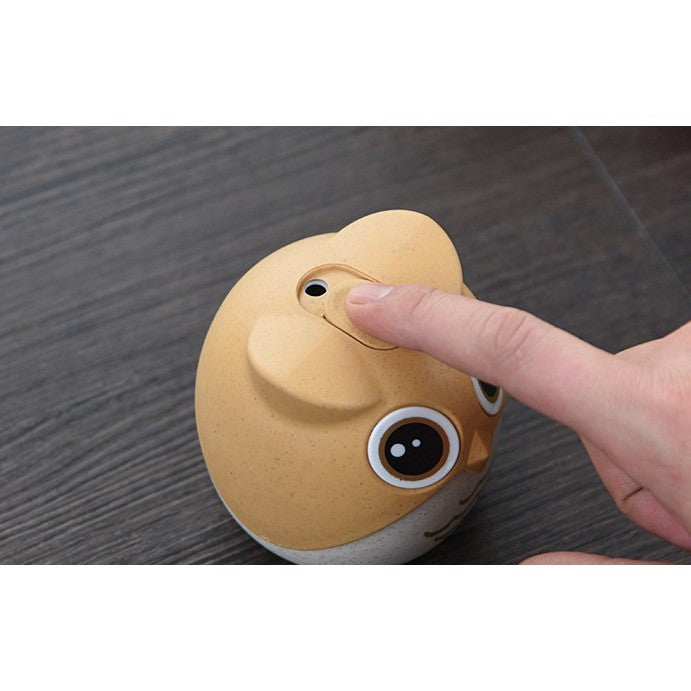 Suport pentru Scobitori, Vivimall, Model Bufnita, Multifunctional, 8.3x7.8 cm, Portocaliu - vivimall.ro