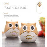 Suport pentru Scobitori, Vivimall, Model Bufnita, Multifunctional, 8.3x7.8 cm, Portocaliu - vivimall.ro