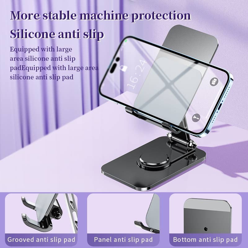 Suport pentru Telefon, Vivimall, Suport Pliabil pentru Streaming, din Aliaj de Aluminiu, Compatibil cu Tableta, pentru Birou, 14.6 x 11.5 x 7 cm, Space Grey - vivimall.ro