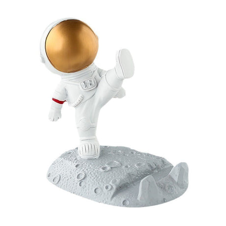 Suport pentru Telefon, Flippy, Suport de Birou pentru Telefon, Suport Telefon pentru Copii, Model Astronaut, Model 1, 9 x 10 x 6.5 cm, Plastic, Alb - vivimall.ro