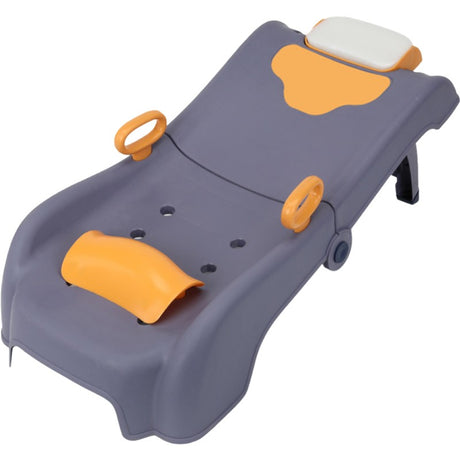 Suport Pliabil pentru Spalat Parul Vivimall, Pentru Copii, 0 - 16 ani, cu Picioare Antialunecare, Material Polipropilena, Suport Cap Reglabil, cu Manere, 82 x 40 x 28 cm, Bleumarin - vivimall.ro