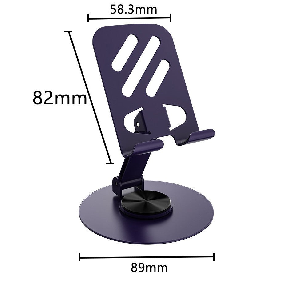 Suport rotativ pentru telefon, Flippy, Complet Metalic, Pliabil, Design Modern pentru Desktop, Multifunctional, Compatibil cu Tableta, 10.5 x 9 x 9 cm, 80 g, Mov inchis - vivimall.ro