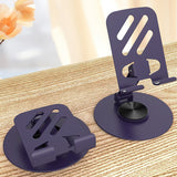 Suport rotativ pentru telefon, Flippy, Complet Metalic, Pliabil, Design Modern pentru Desktop, Multifunctional, Compatibil cu Tableta, 10.5 x 9 x 9 cm, 80 g, Mov inchis - vivimall.ro