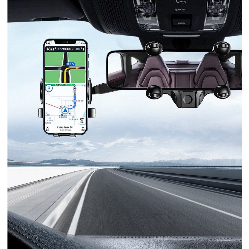 Suport Telefon Auto, Pentru Oglinda Retrovizoare, Din Abs, Reglabil 360Â° - vivimall.ro